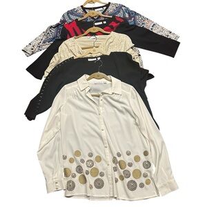 Susan Graver Lot of 5 Tops BRAND NEW Assortment Liquid Knit Tunic Cotton Size XS